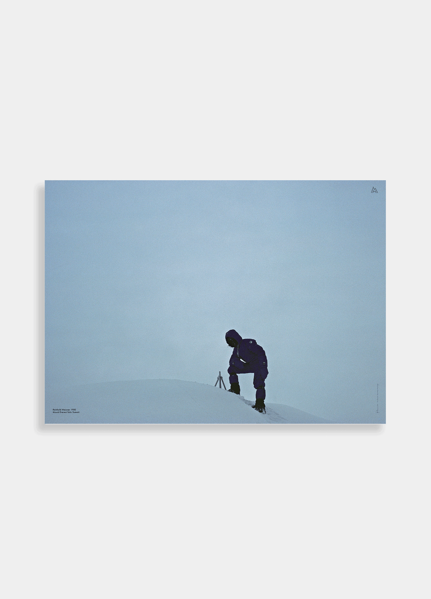 Poster - Reinhold Messner - 1980 Mount Everest Gipfel - quer