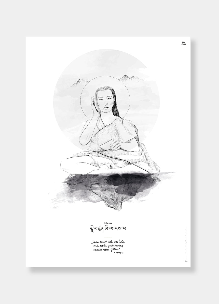 Illustration - Milarepa - black