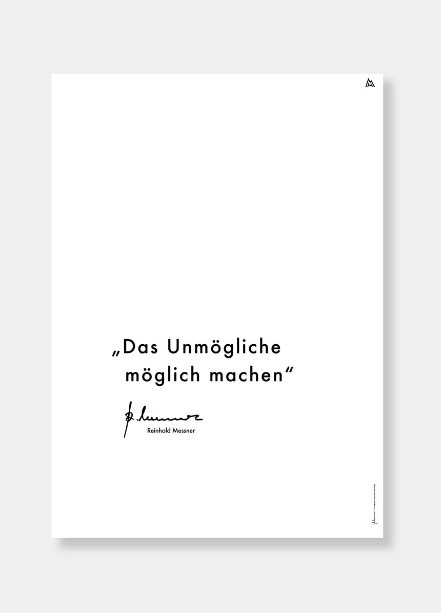 Poster - Reinhold Messner - "Das Unmögliche möglich machen"