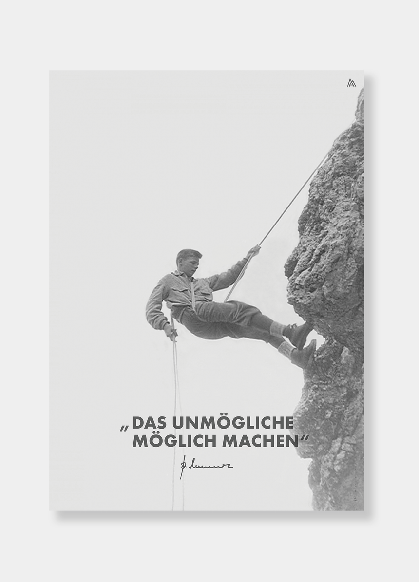Poster - Reinhold Messner - In jungen Jahren - Zitat