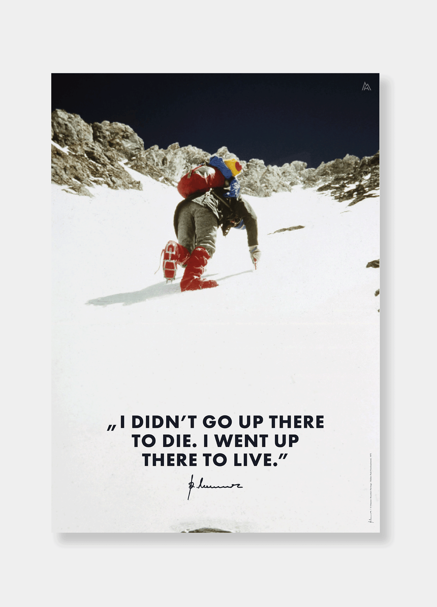 Affiche - Reinhold Messner - 1975 Hidden Peak Nordwestwand - Zitat
