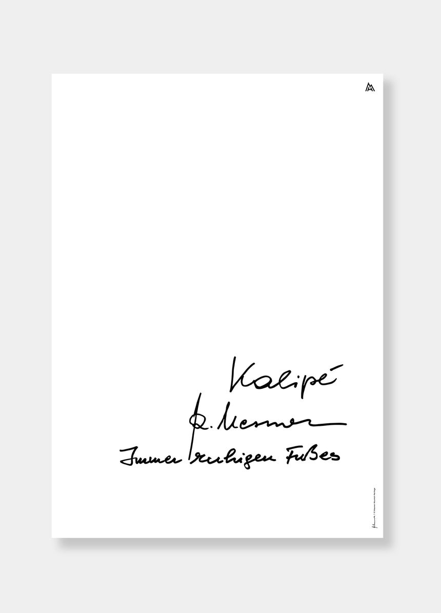 Emaille Tasse - Kalipé - Signature - Immer ruhigen Fußes