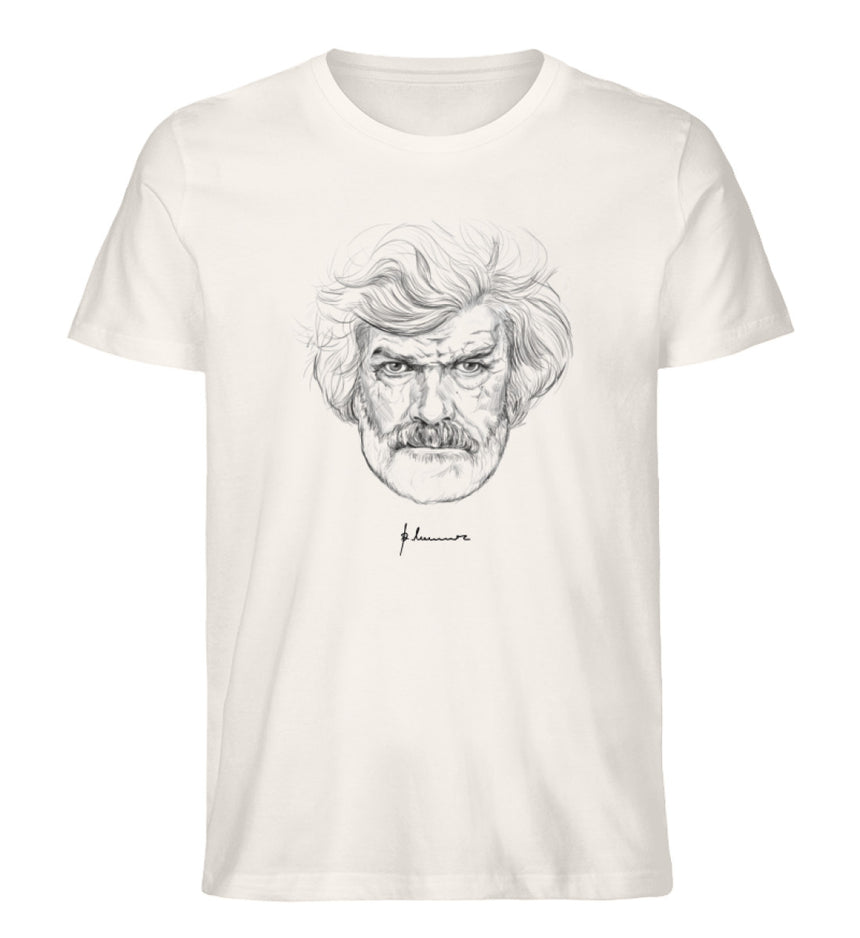 Premium Organic Shirt Herren - Reinhold Messner - Illustration Porträt