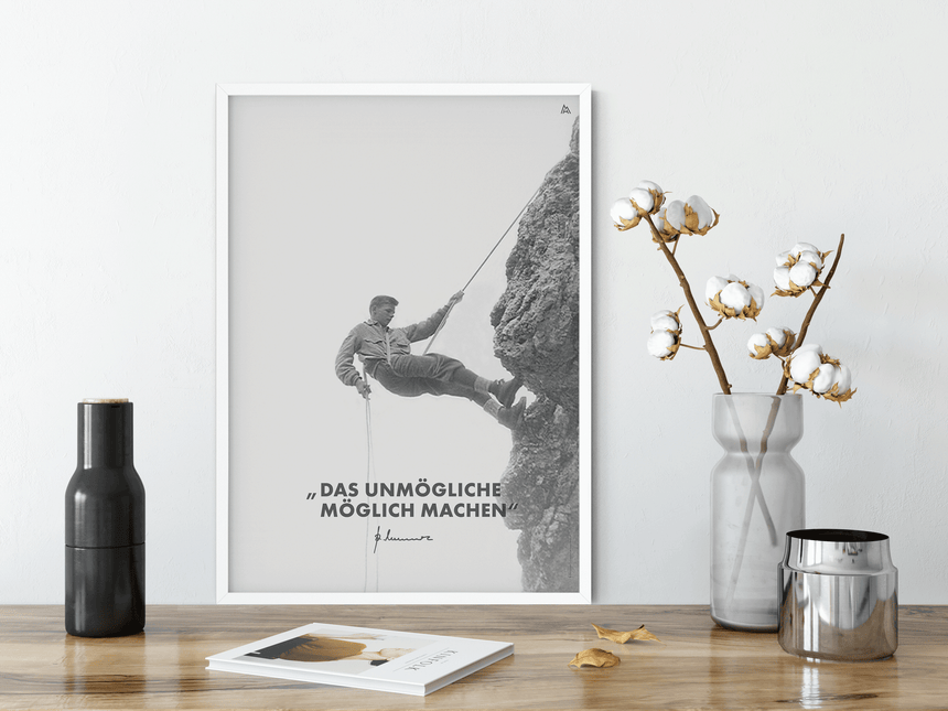 Affiche - Reinhold Messner - In jungen Jahren - Zitat