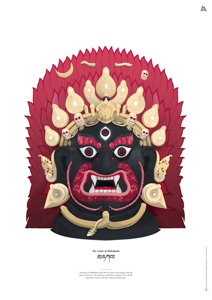 Illustrazione Maschera di Mahakala